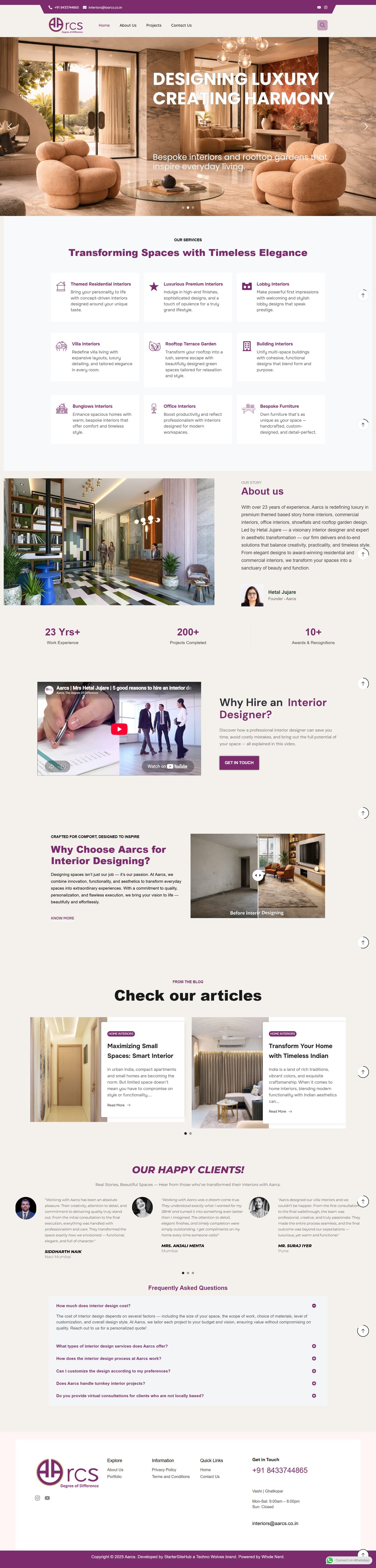 AARCS interior design website